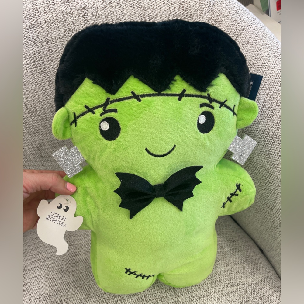 Halloween Frankenstein Creature Weighted Plush Pillow Goblin & Ghoul NWT